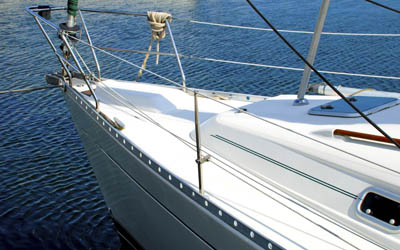 A yacht on the sea