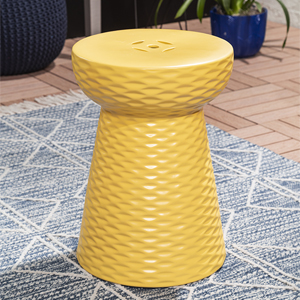 Yellow garden stool
