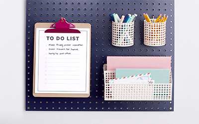 Spray painted pegboard