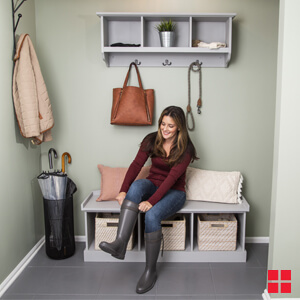 Mud Room Painted Bench After