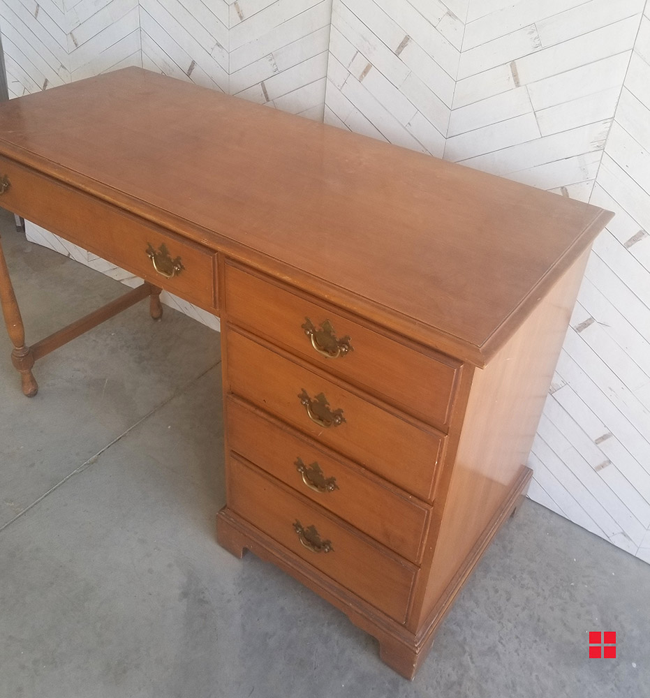 Vintage wood stained desk.