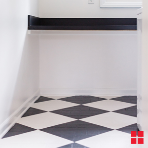DIY Painted Linoleum Laundry Room Floor