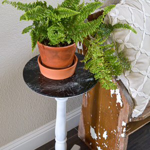 Marble Spray Paint on Plant Stand